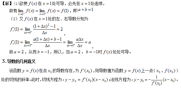 2018高数核心考点梳理之导数的定义