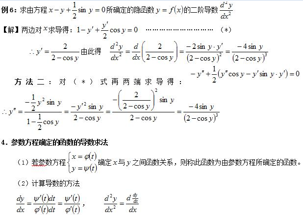 2018考研高数核心考点梳理之例题讲解求导方法