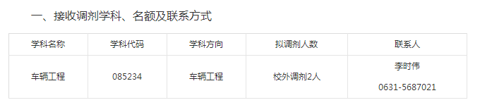 哈尔滨工业大学2018考研调剂信息车辆工程专业