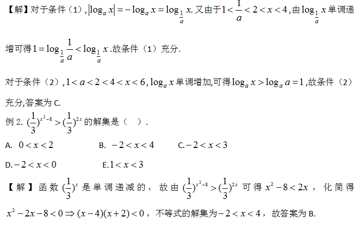 管理类联考数学指对函数典型例题介绍