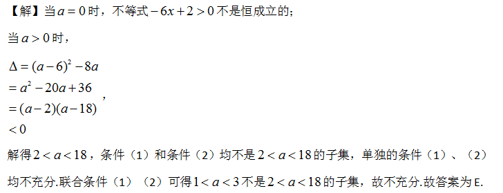 管理类联考数学一元二次不等式恒成立问题介绍