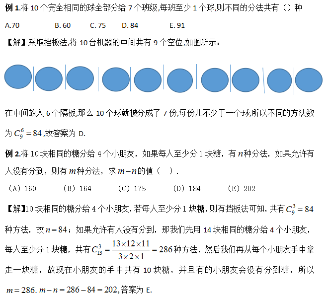 199管理类联考排列组合问题典型题型 —相同元素的分配问题