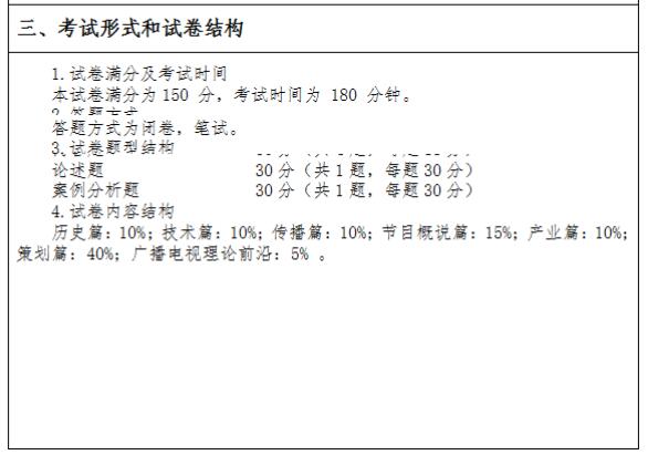 江汉大学广播电视理论与实务2019考研大纲