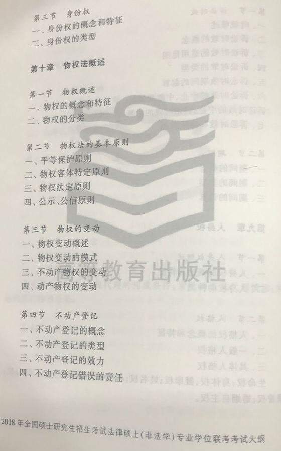 2019考研法律硕士大纲原文(完整版)