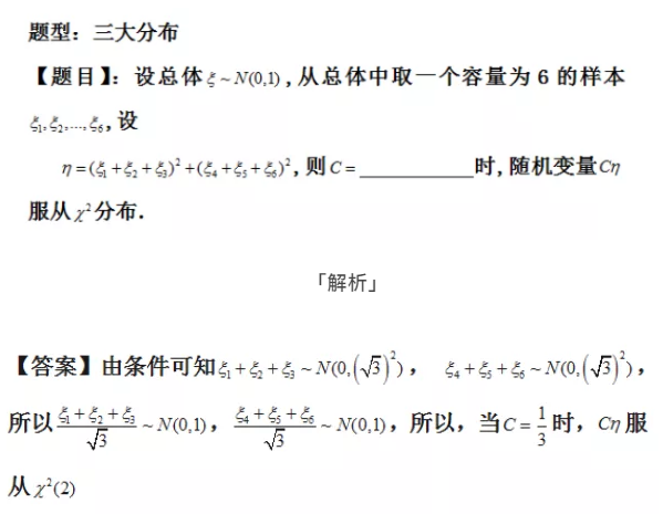 2021考研数学每日一题：三大分布2