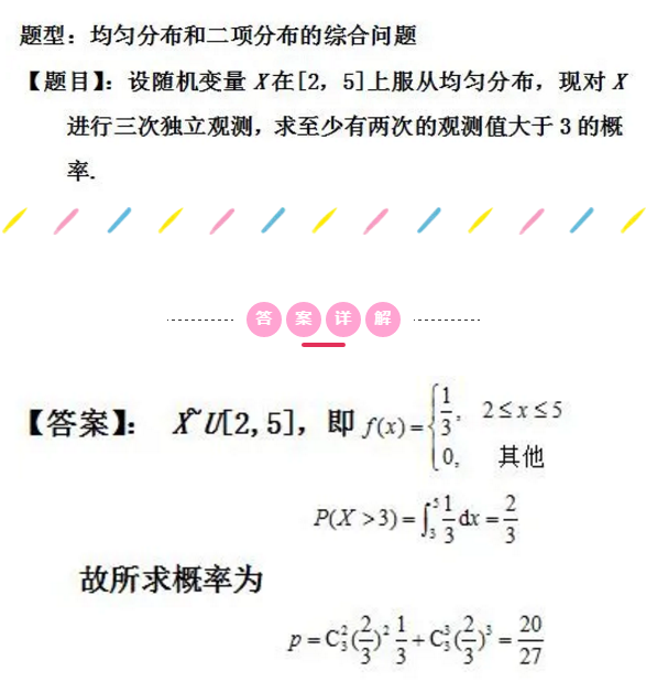 2021考研数学每日一题：均匀分布和二项分布的综合问题