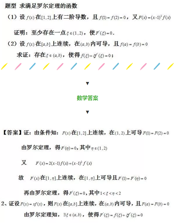 2021考研数学每日一题：满足罗尔定理的函数