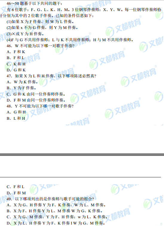 2015年在职硕士GCT逻辑考试真题及答案