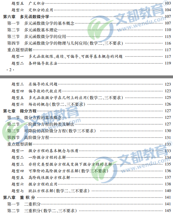 2017考研数学复习：高等数学辅导讲义之目录
