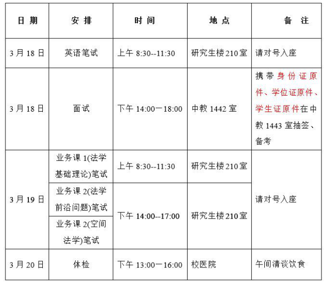 北京理工大学法学院2017考研复试工作安排