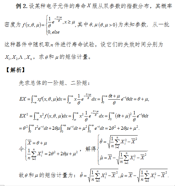 考研数学中如何利用矩估计法(二阶矩)求双参数的矩估计