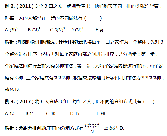 管理类联考数学排列组合典型例题介绍(三)