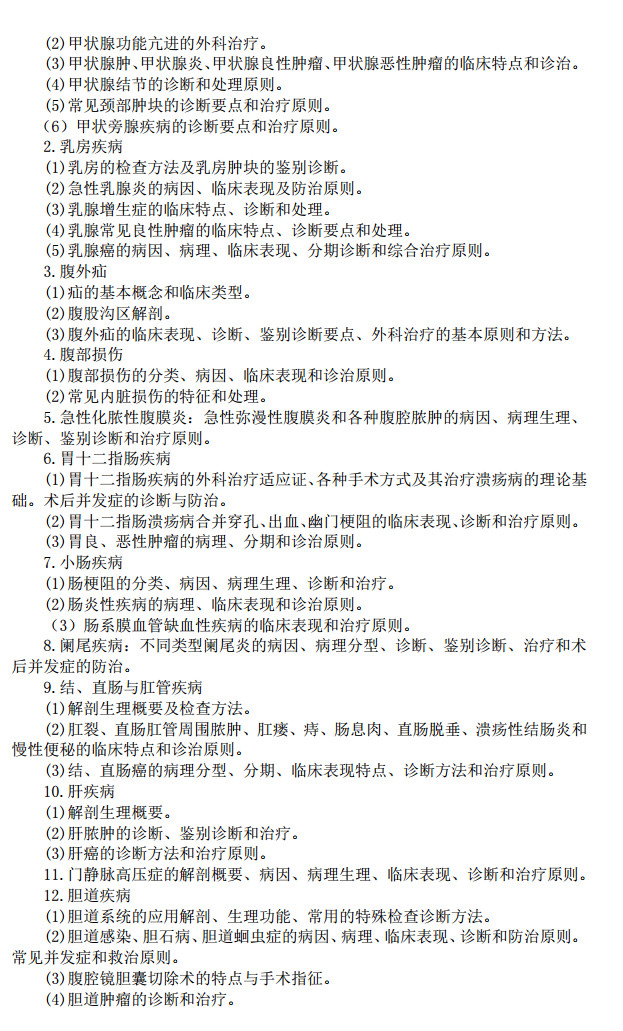 西医综合考研大纲