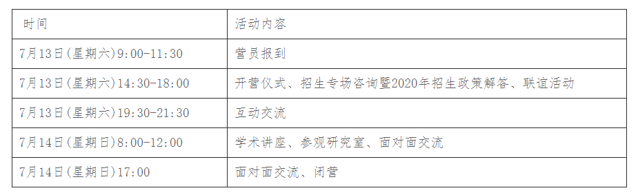 大学生夏令营招生简章